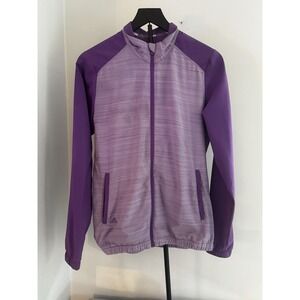 Adidas Women's Purple Full Zip‎ Jacket M Lightweight Activewear Running Track